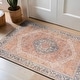 preview thumbnail 65 of 102, Medallion Flat Pile Washable Rug – Pet Friendly, Non-Slip, Perfect for Entryway, Living Room, and Bedroom 2' x 3' - Rust
