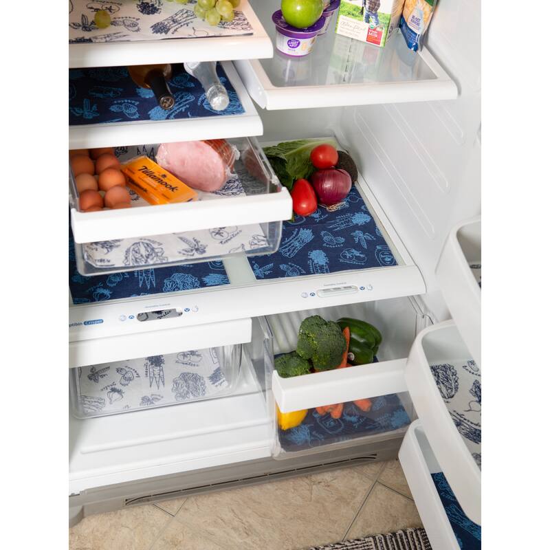 DII Nautical Blue Market Print Fridge Liner (Set of 6)