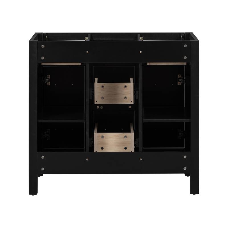 36 Inch Bathroom Vanity Cabinet with Resin Sink 4 Drawers 2 Doors