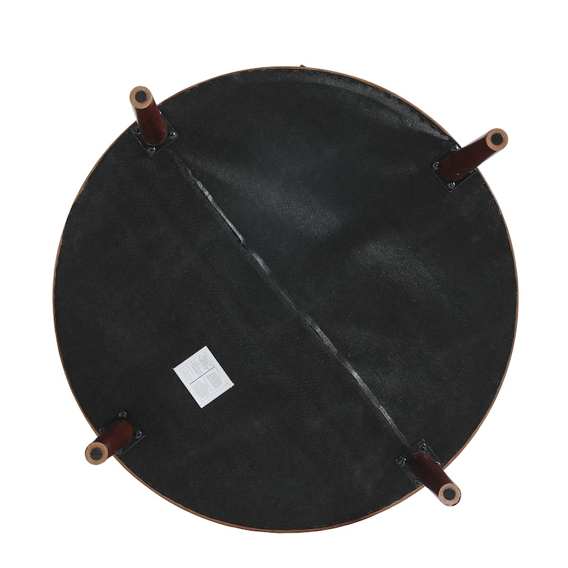 34.5" W Full-Grain Genuine Italian Leather Ottoman Set of 2