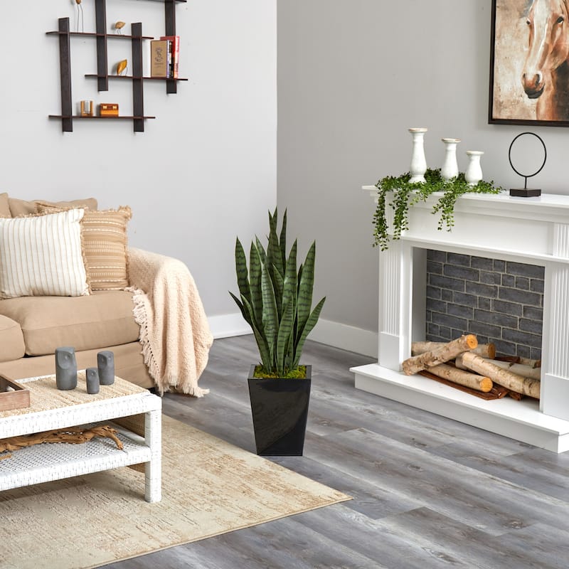 Artificial Plant 9 Inch Gothic Grandeur Real Touch White Planter Home Decor - Green - 40