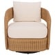 preview thumbnail 2 of 9, SAFAVIEH Couture Leanna Rattan Swivel Chair - 31"W x 30"D x 29"H