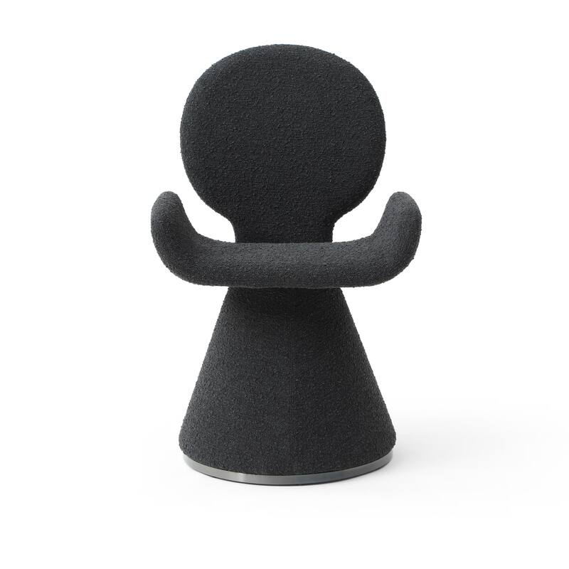 Modrest Neptune Contemporary Black Fabric & Brushed Black Gun Dining Chair