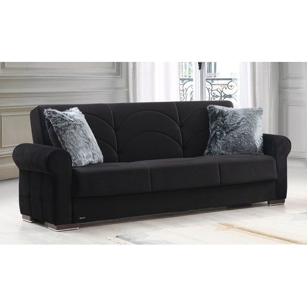 Black velvet sleeper sofa Clearance