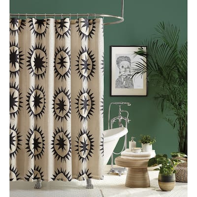 Soleil Fabric Shower Curtain by Jungalow