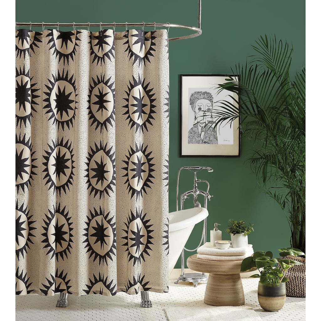 Soleil Fabric Shower Curtain by Jungalow