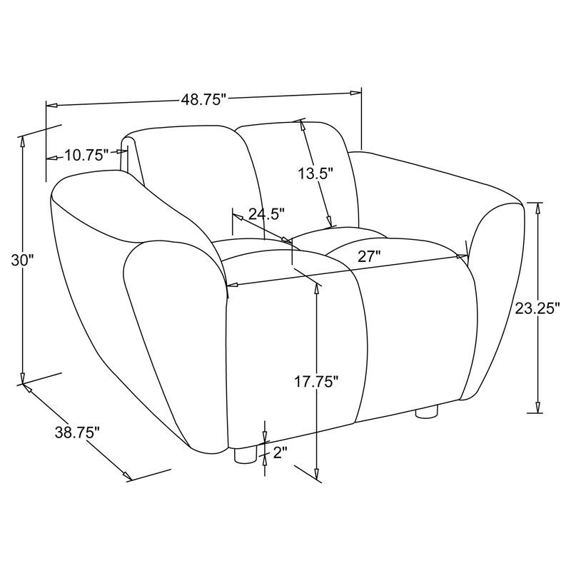 Destino Chenille Splayed Arm Sofa Set Greige