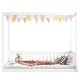 preview thumbnail 14 of 49, Full Size Wood Canopy Bed with Guardrails,Floor Bed For Kids