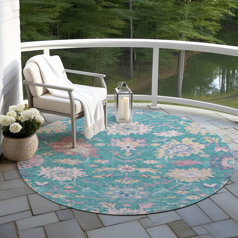 Machine Washable Indoor/ Outdoor Causal Traditional Chantille Rug