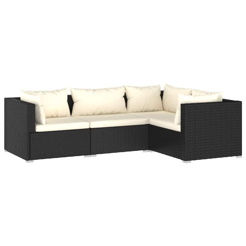 vidaXL Patio Lounge Set Outdoor Sectional Sofa Set Table Garden Poly Rattan