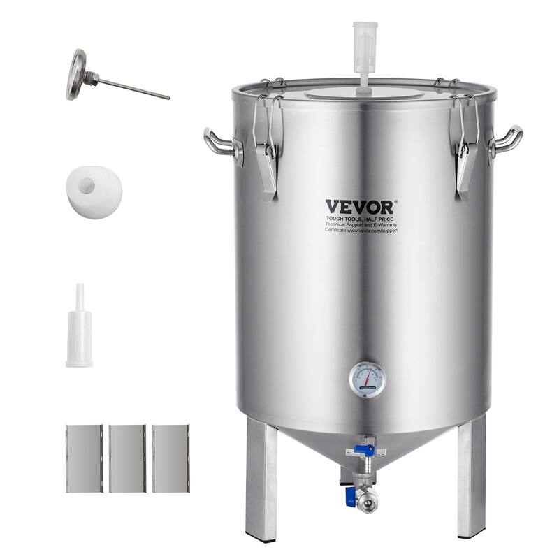 VEVOR 304 Stainless Steel Kettle Beer Brew Fermentor Brew Bucket Fermentor for Brewing - 16 GALLON