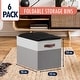 preview thumbnail 34 of 64, Foldable Collapsible Storage Box Bins Linen Fabric Shelf Basket Cube Organizer with Leather Handles - Set of 6