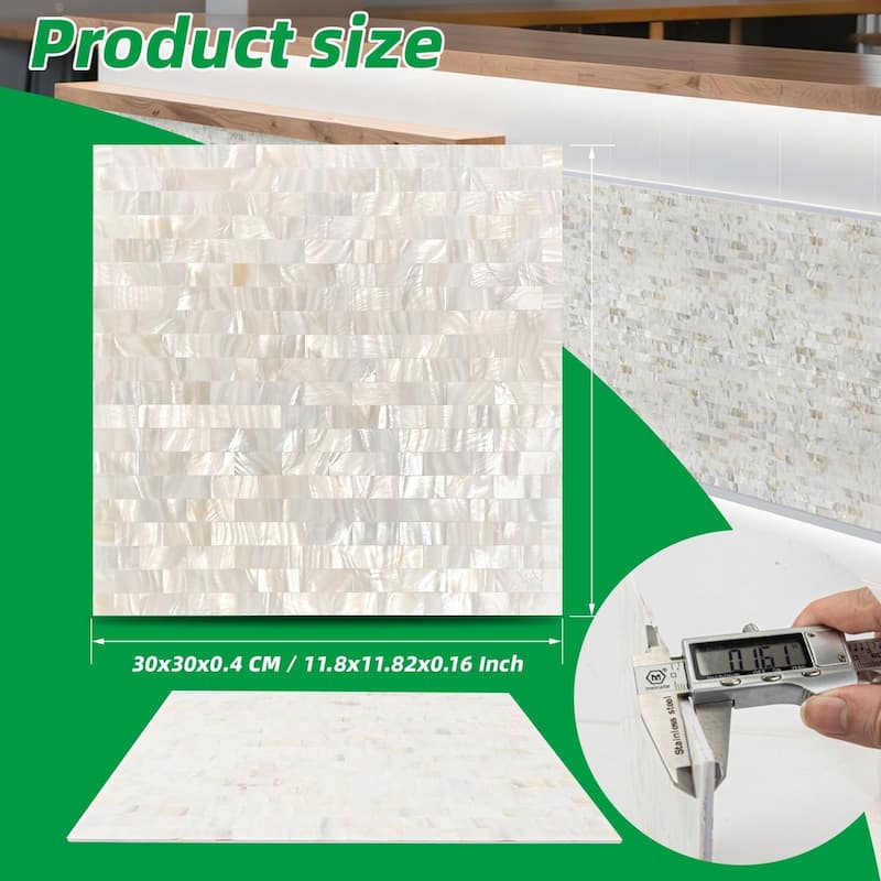 Art3d 10pcs 11.8”x11.8” Thick Natural Mica Wall Tiles Wall Paneling - 11.8"x11.8"-Square sheets