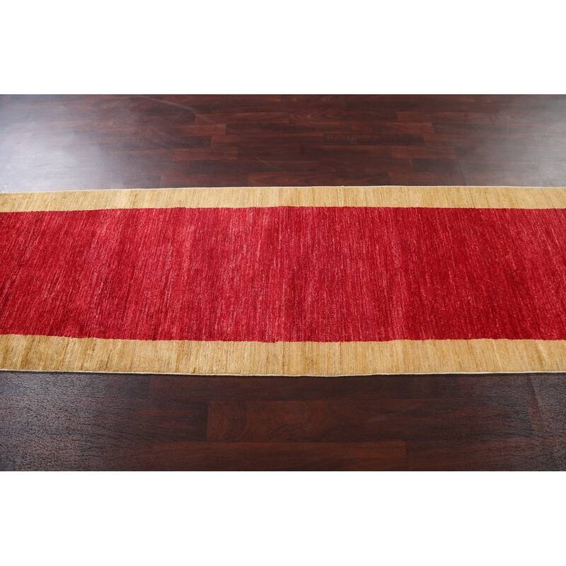 Oriental Gabbeh Kashkoli Wool Runner Rug Hand-knotted Hallway Carpet - 2'8" x 9'11"