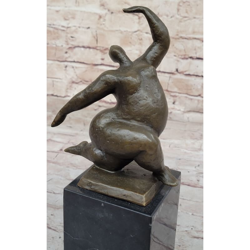 Abstract Bronze Sculpture By Milo – Modern Figurine Of A Dancing Form On Marble Base