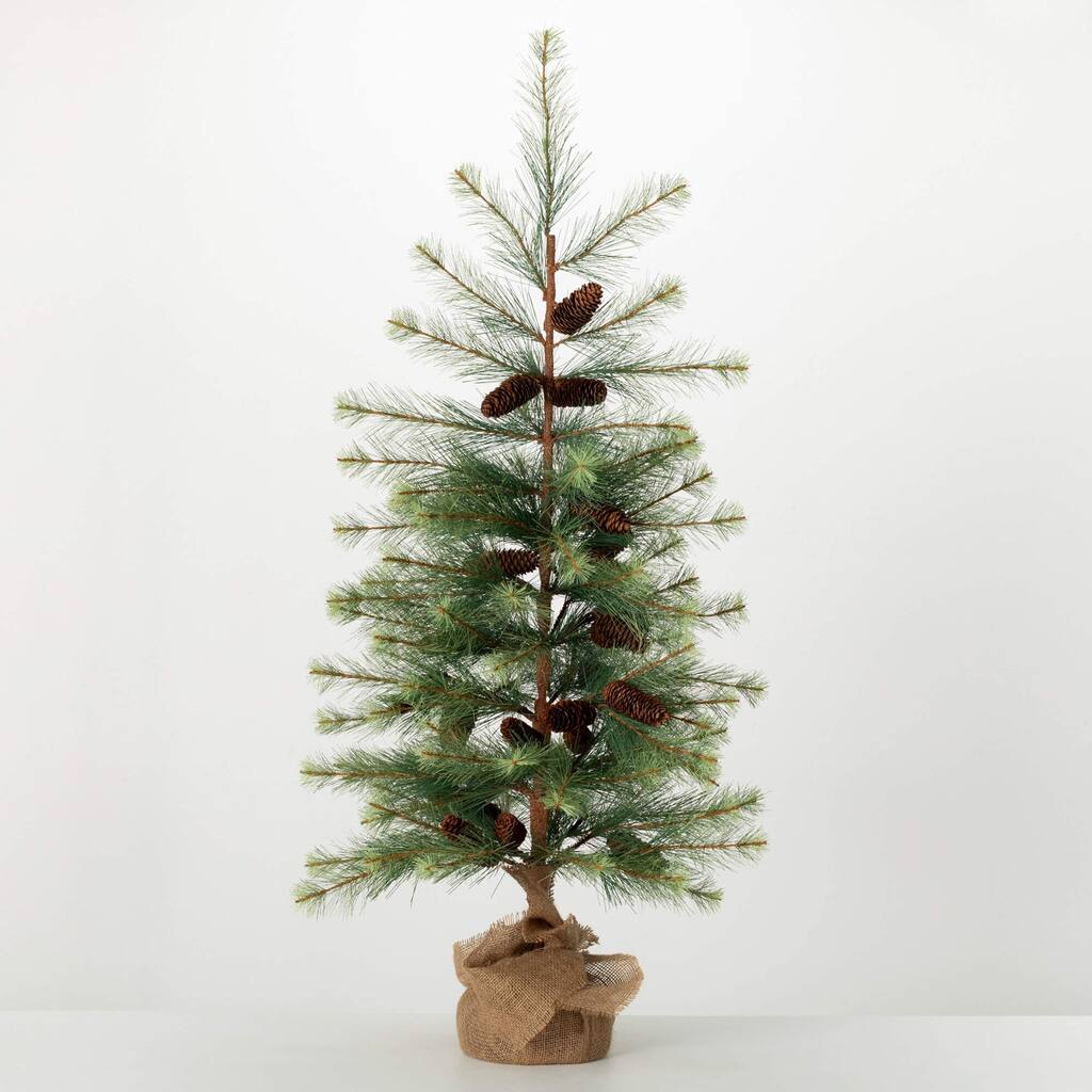 50"H Sullivans Artificial Christmas Small Black Hill Pine Tree, Green