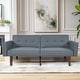 preview thumbnail 26 of 31, 68 in. Soft Convertible Sofa Bed with Adjustable Backrest and Solid Wood Legs Grey-Lychee PU