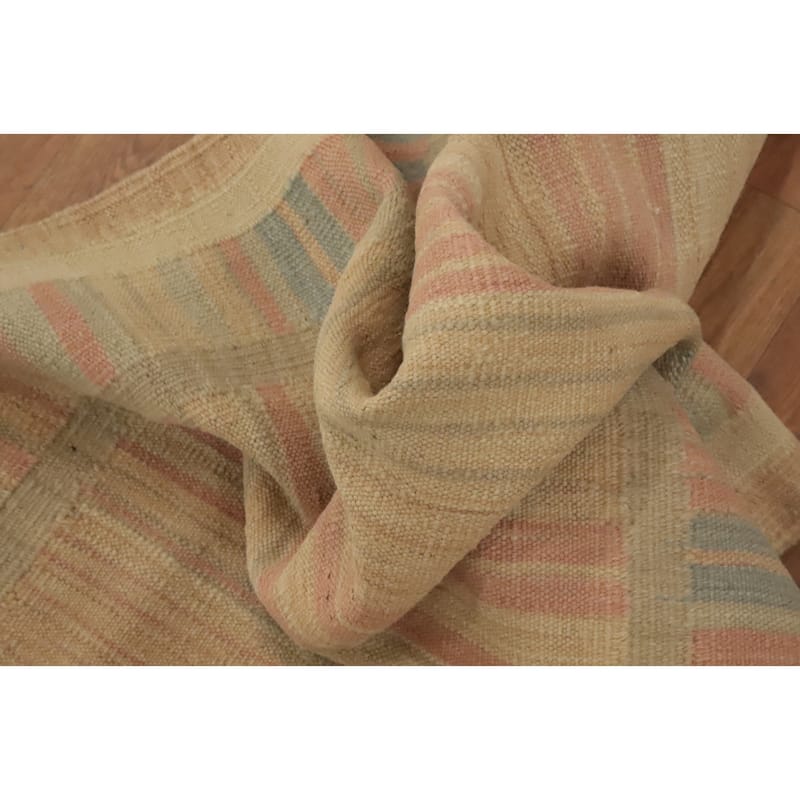 Hand Woven Oriental 100% Wool Carpet Southwestern Tribal Multi-Colored Kilim Runner Rug - 9' 9'' X 2' 6''