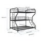 preview thumbnail 10 of 8, Modern Full/Twin/Full Triple Bunk Bed in Black - Sturdy Steel with Safe Stairs