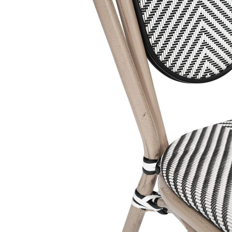 2 Pack All-Weather Commercial Paris Chairs with Metal Frames
