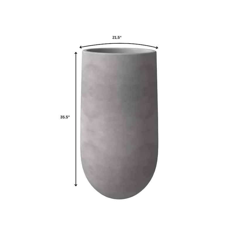 Topiary 3-Piece Modern Cylinder Fiberstone and MgO Clay Planter Set w Drainage Holes for Indoor Outdoor Home Office Garden Porch