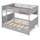 preview thumbnail 14 of 22, Full Over Full Bunk Bed with Twin Trundle and Bookshelf, Solid Pine Wood Frame, Separable Design, for Kids and Teens