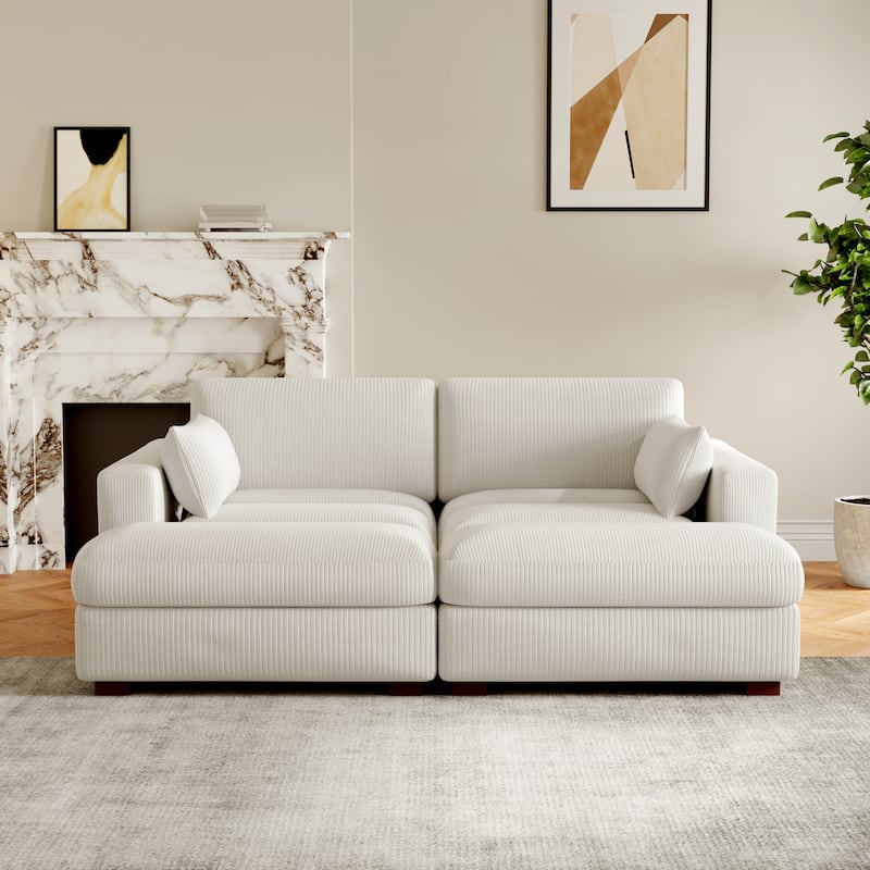 Modern Sectional Sofa Set - Beige Set - Symmetrical