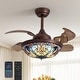 preview thumbnail 42 of 49, Smart Tiffany Stained Glass Retractable Led Ceiling Fan