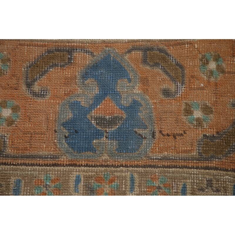 Turquoise Green Tabriz Persian Vintage Area Rug Handmade Wool Carpet - 7'6" x 10'10"