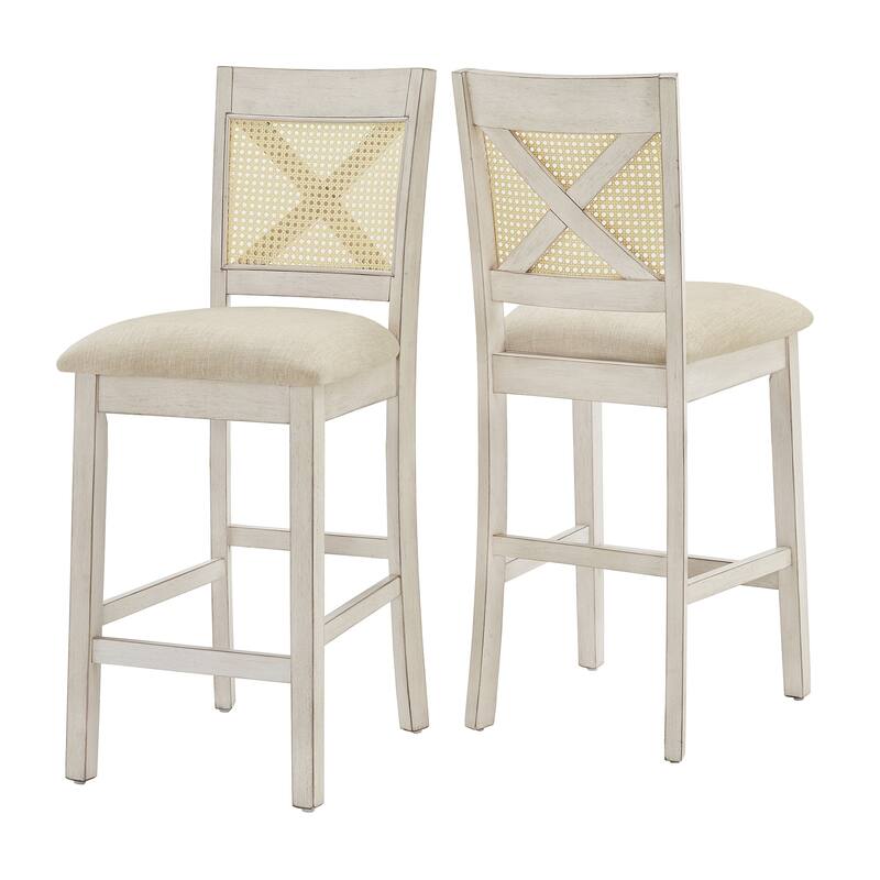 Plaga X-Back Cane Accent Counter Height Chair (Set of 2) by iNSPIRE Q Classic - Counter Height