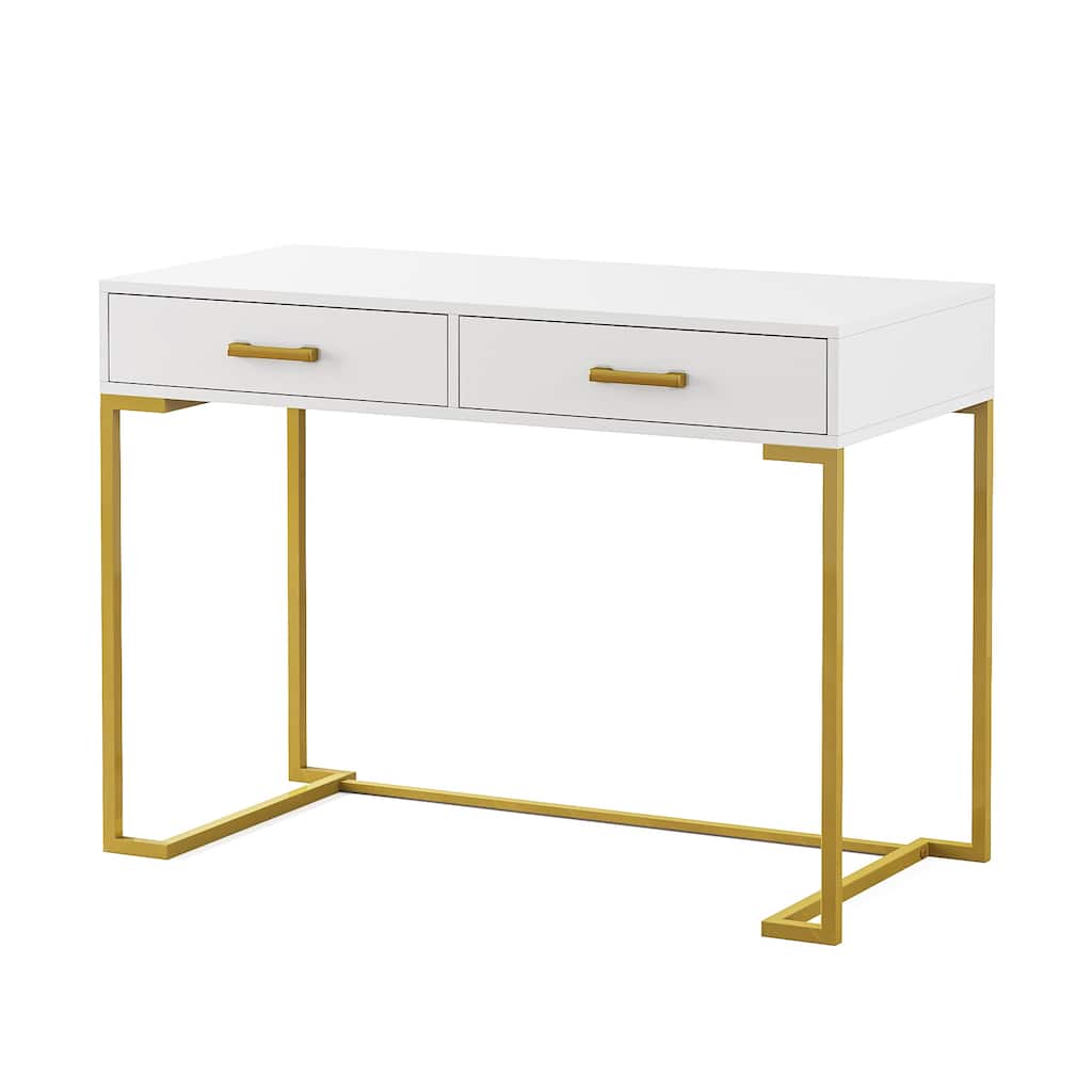 Modern Simple Computer Desk Writing Table with 2 Drawers for Home Office