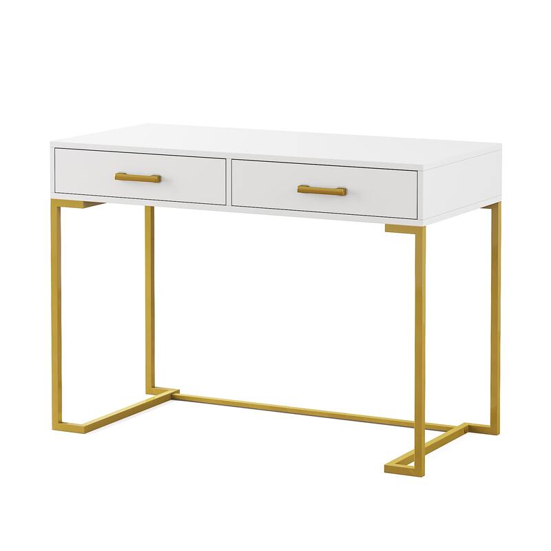 Modern Simple Computer Desk Writing Table with 2 Drawers for Home Office