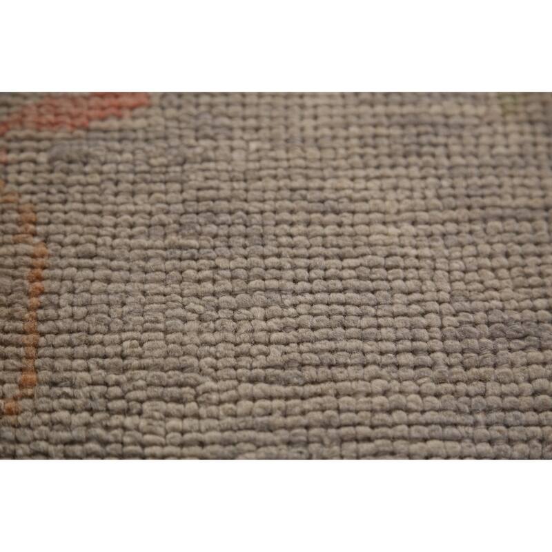 Hand Knotted Oriental 100% Wool Carpet Transitional All-Over Greys & Charcoal Oushak Area Rug - 13' 2'' X 9' 8''