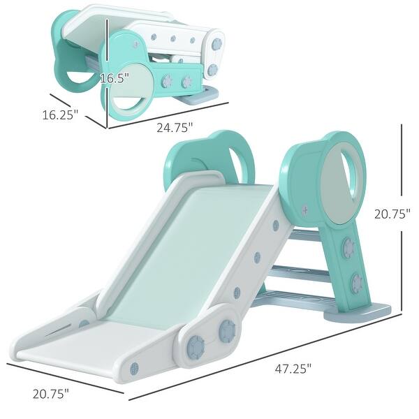 dimension image slide 0 of 2, Indoor Foldable Kids Slide for 1.5-3 Years Old