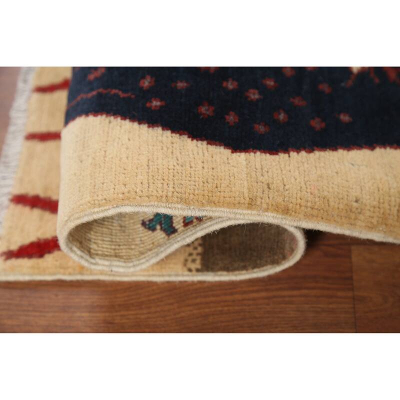 Animals Design Kazak Accent Rug Hand-Knotted Wool Carpet - 2'1"x 2'10"