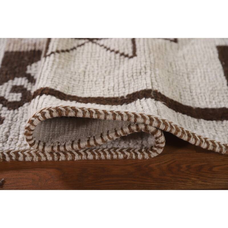Anatolian Turkish Runner Rug Handmade Geometric Wool Carpet - 3'2"x 11'7"