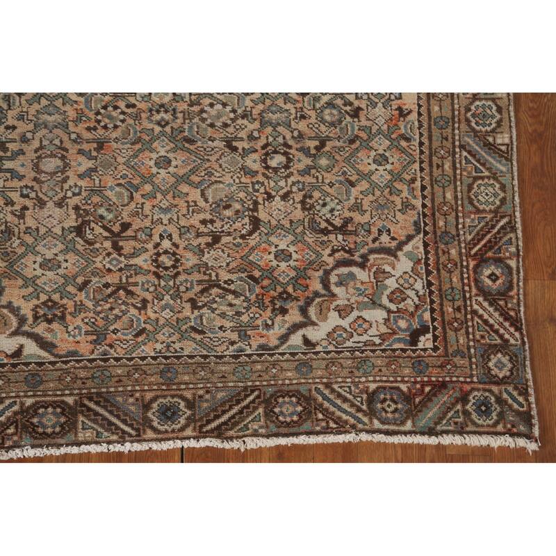 Hamedan Persian Vintage Area Rug Hand-Knotted Wool Carpet - 4'9" x 10'7"