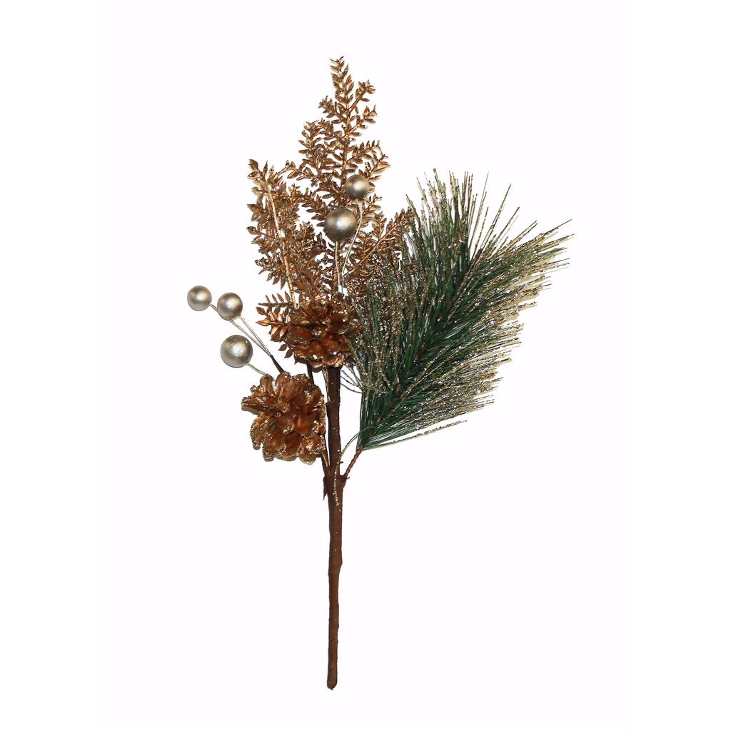 16" Pine Spray w/ Cones & Berries, Set of 3 - Multicolor