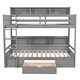 preview thumbnail 5 of 22, Twin Size Bunk Bed with Built-in Shelves and Storage Drawer, Space-Saving Design, Sturdy Frame, Easy Assembly, Grey