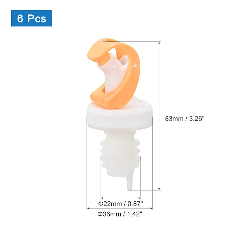 6Pcs Olive Oil Dispenser Spout for Olive Oil, Vinegar - Orange