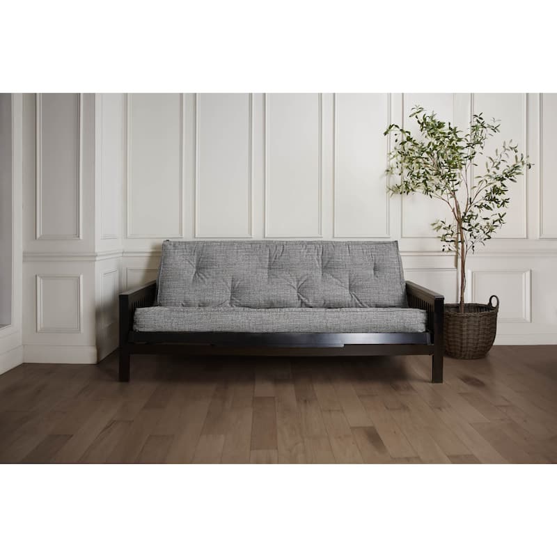 Sorra Home Indoor Houndstooth Futon Mattress - McKittrick Charcoal/75 x 54 x 12 in - Full