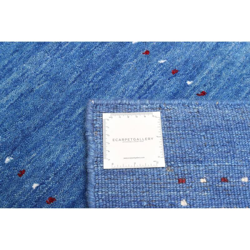 ECARPETGALLERY Hand Loomed Kashkuli Gabbeh Blue Wool Rug - 2'2 x 7'11