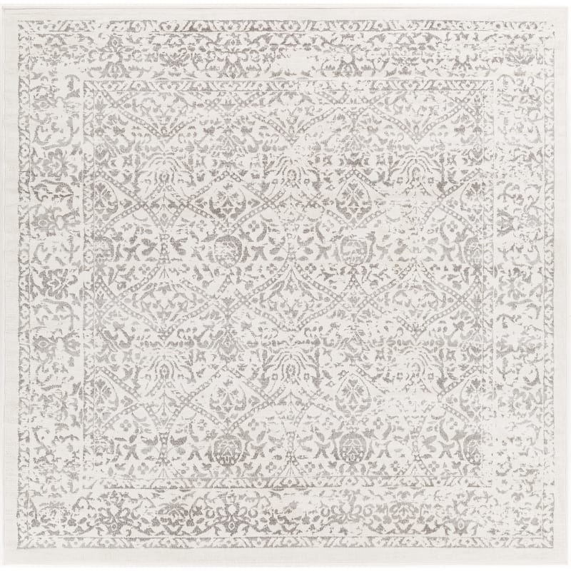 Livabliss Juventas Distressed Medallion Area Rug - 6'7" Square - Ivory - Square