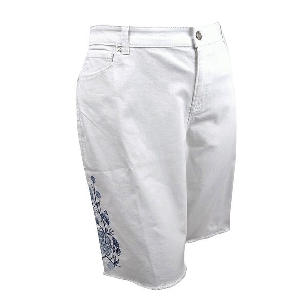 white denim bermuda shorts womens
