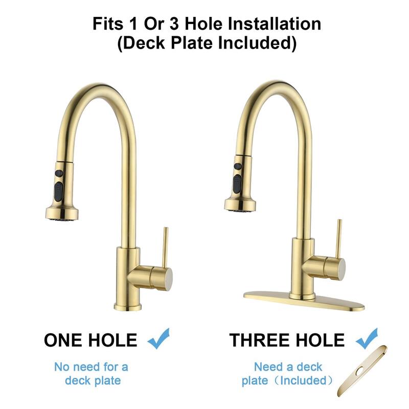 Single Handle Deck Mounted High Arc Pull Down Kitchen Faucet with Sprayer