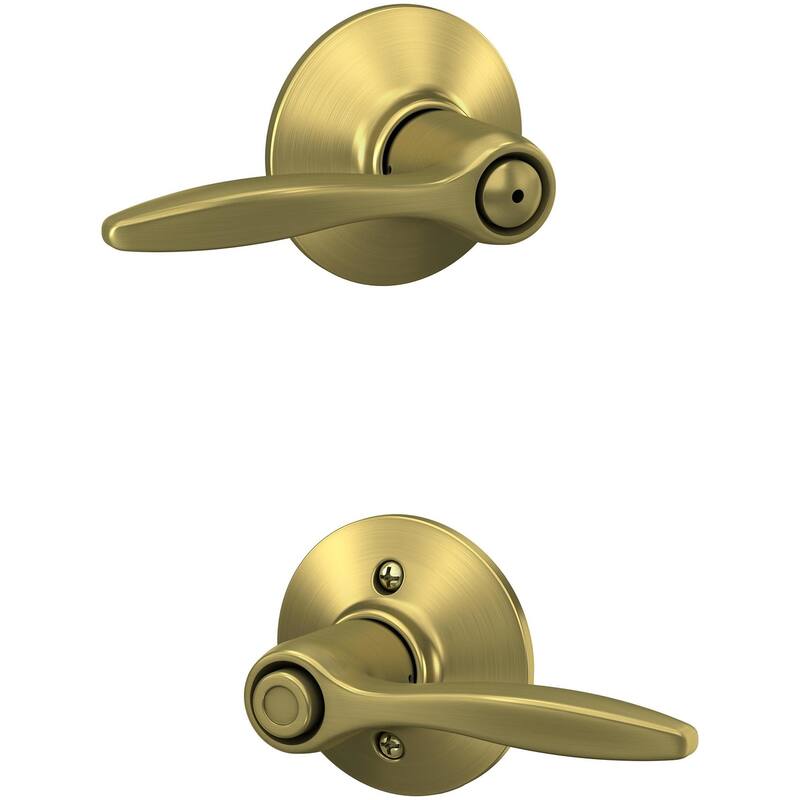 Schlage F40-DEL Delfayo Privacy Door Lever Set with Plymouth Trim from - Satin Brass