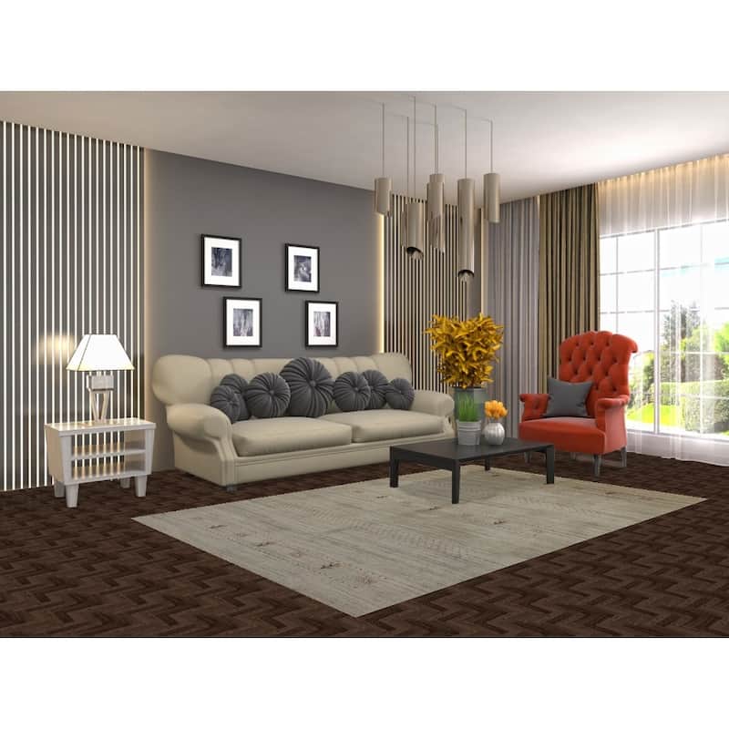 Gabbeh Indian Area Rug Hand-Knotted Modern Wool Carpet - 5'1" x 7'10"