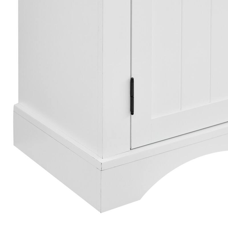 47" Marbling Countertop Buffet Bar Cabinet w/ Glass Holders