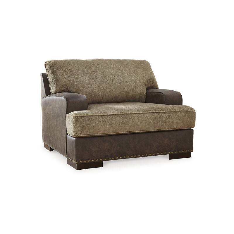 Signature Design by Ashley Alesbury Chocolate Chair and a Half - 49"W x 44"D x 40"H