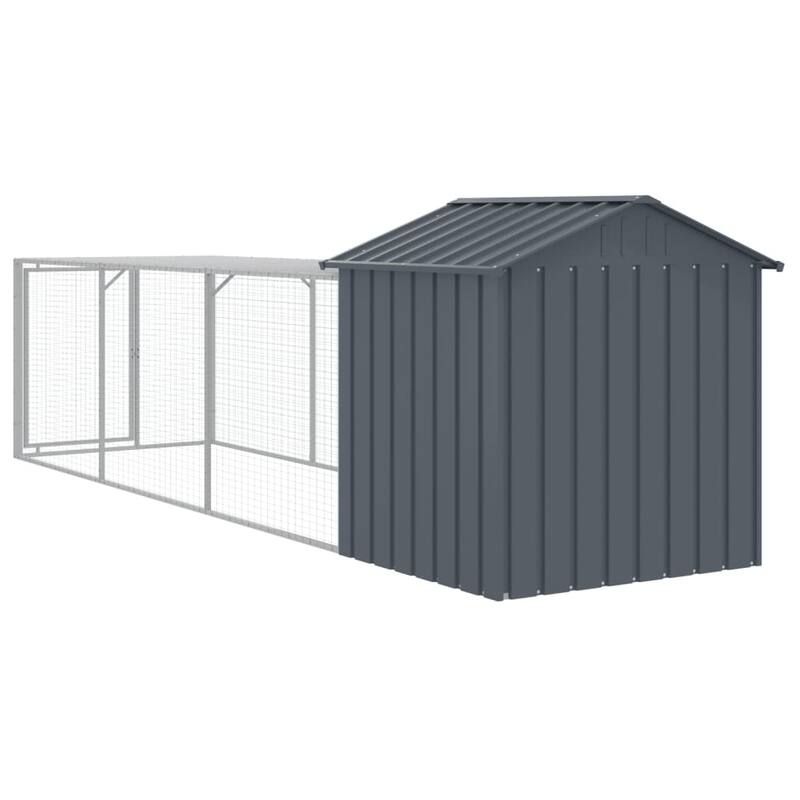 vidaXL Chicken Cage with Run Light Gray/Anthracite multisize Galvanized Steel